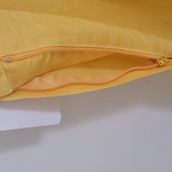 VTG Marla Kim Bright Yellow Boot Cut Pants Side zipper SZ 18 - Picture 3 of 8